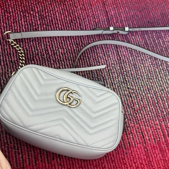 Gucci Sky Blue Chevron Crossbody Bag - Picture 8 of 11